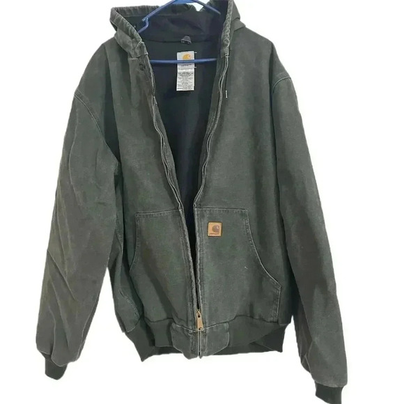 Carhartt Other - Vintage 2005 Carhartt J25 MOS Hooded Duck Canvas Work Mens Jacket XLT